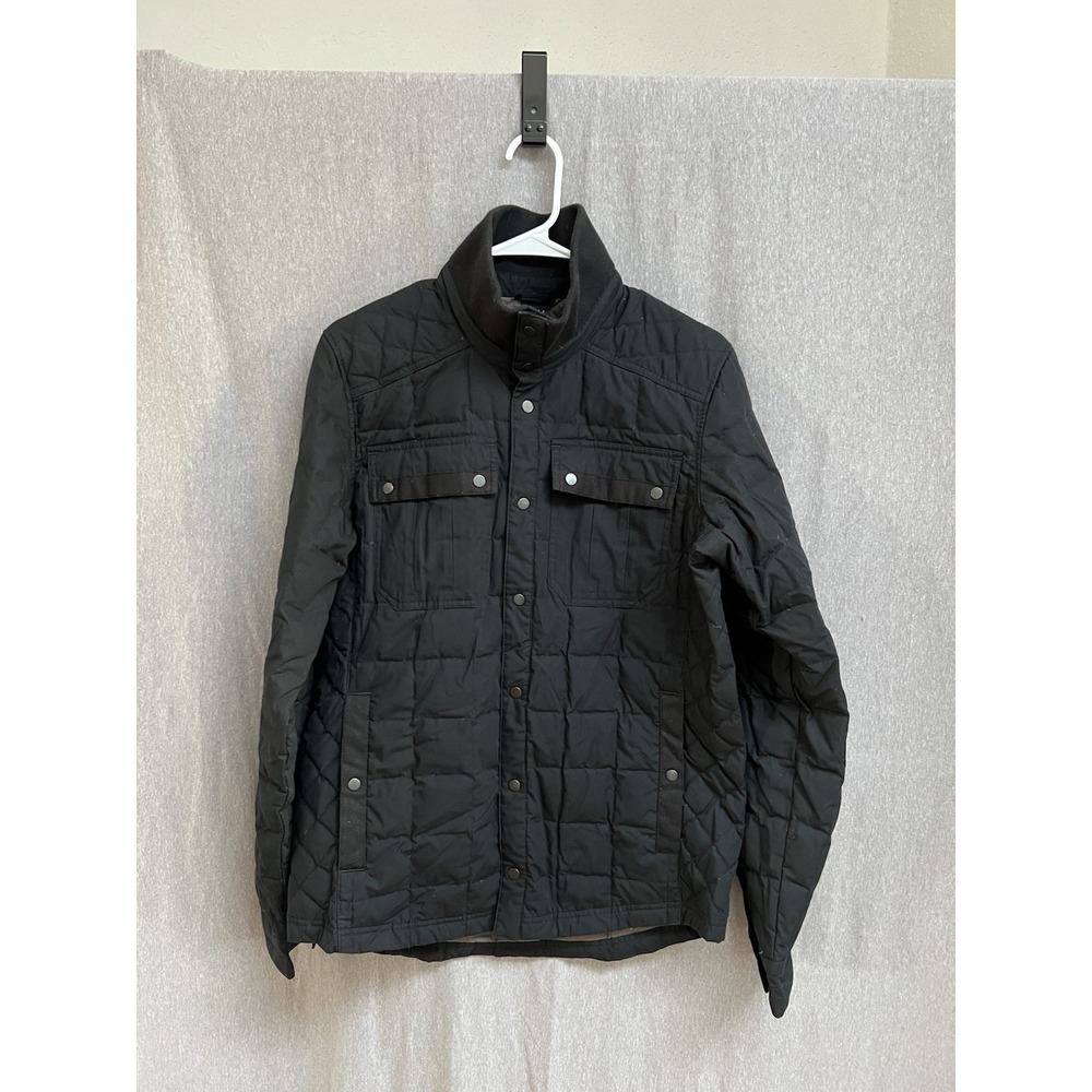 NAU Utility Down Quilted Shacket Shirt Jacket size M Black Mens